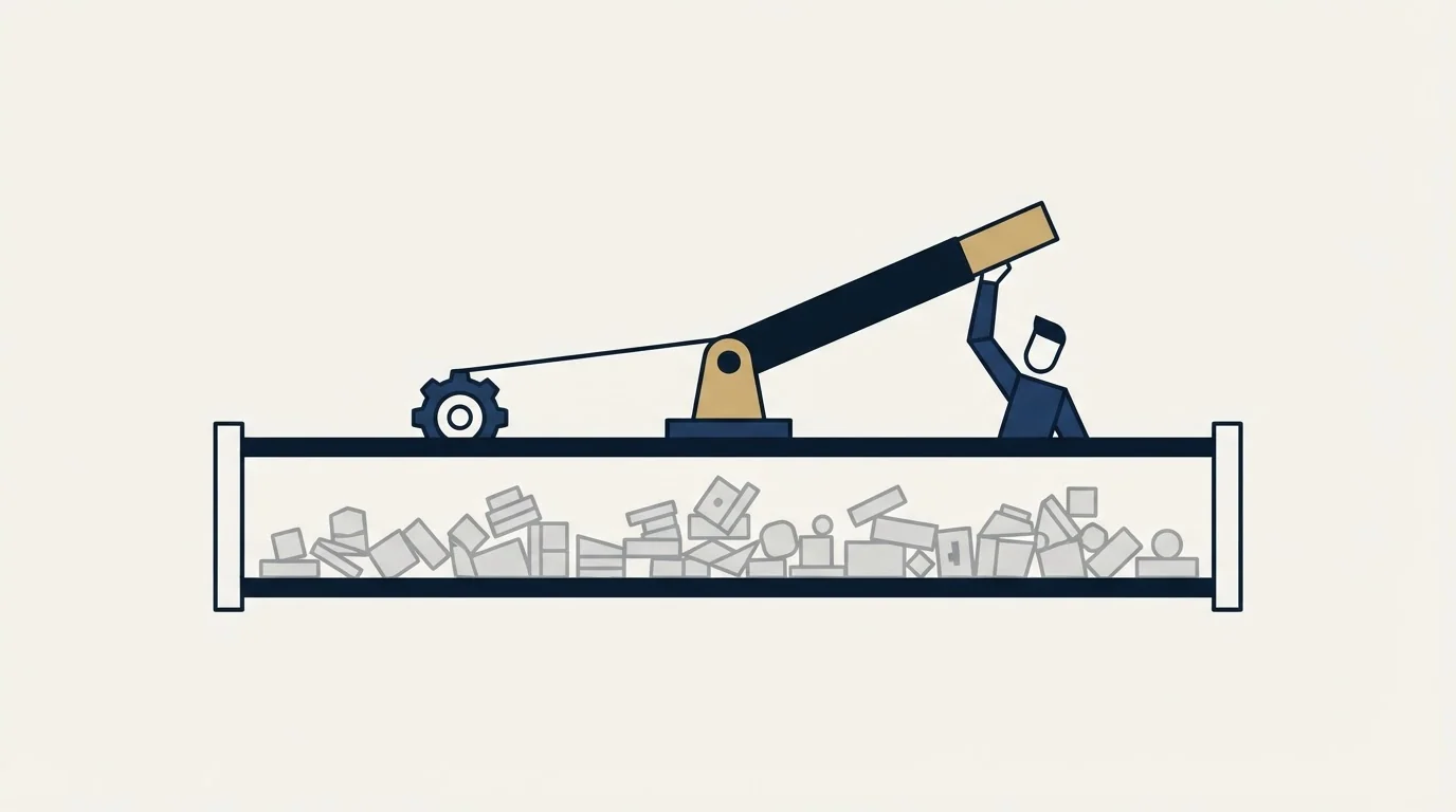 Section illustration: The lever that does not work, and why it stays