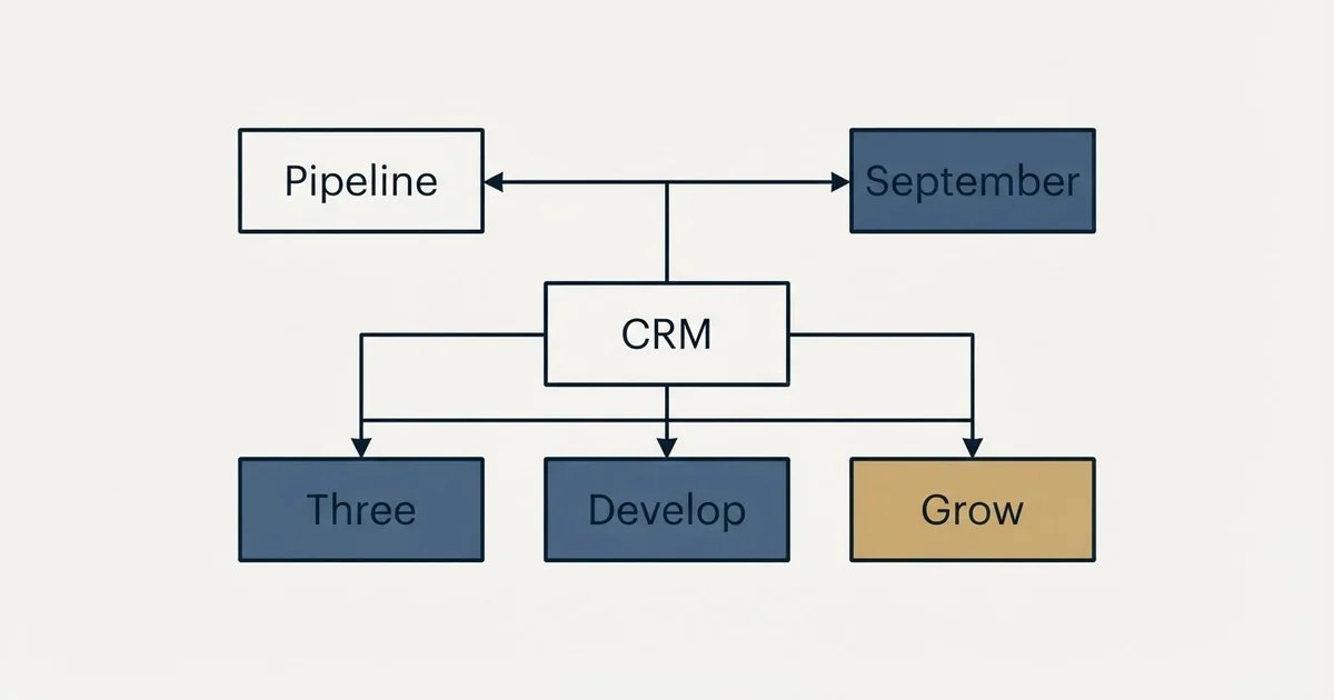 Schematic: Pipeline CRM Pricing (CRM, Pipeline, September, Three)