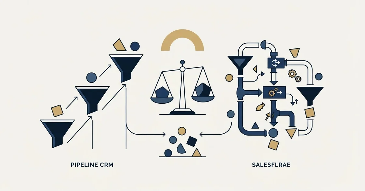 Editorial illustration for Pipeline CRM vs Salesflare