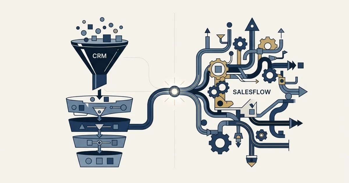 Editorial illustration for Pipeline CRM vs Salesflow