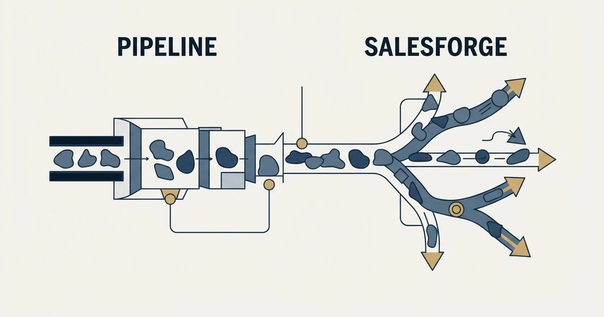 Editorial illustration for Pipeline CRM vs Salesforge
