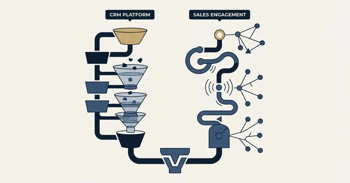 Editorial illustration for Pipeline CRM vs Salesgear