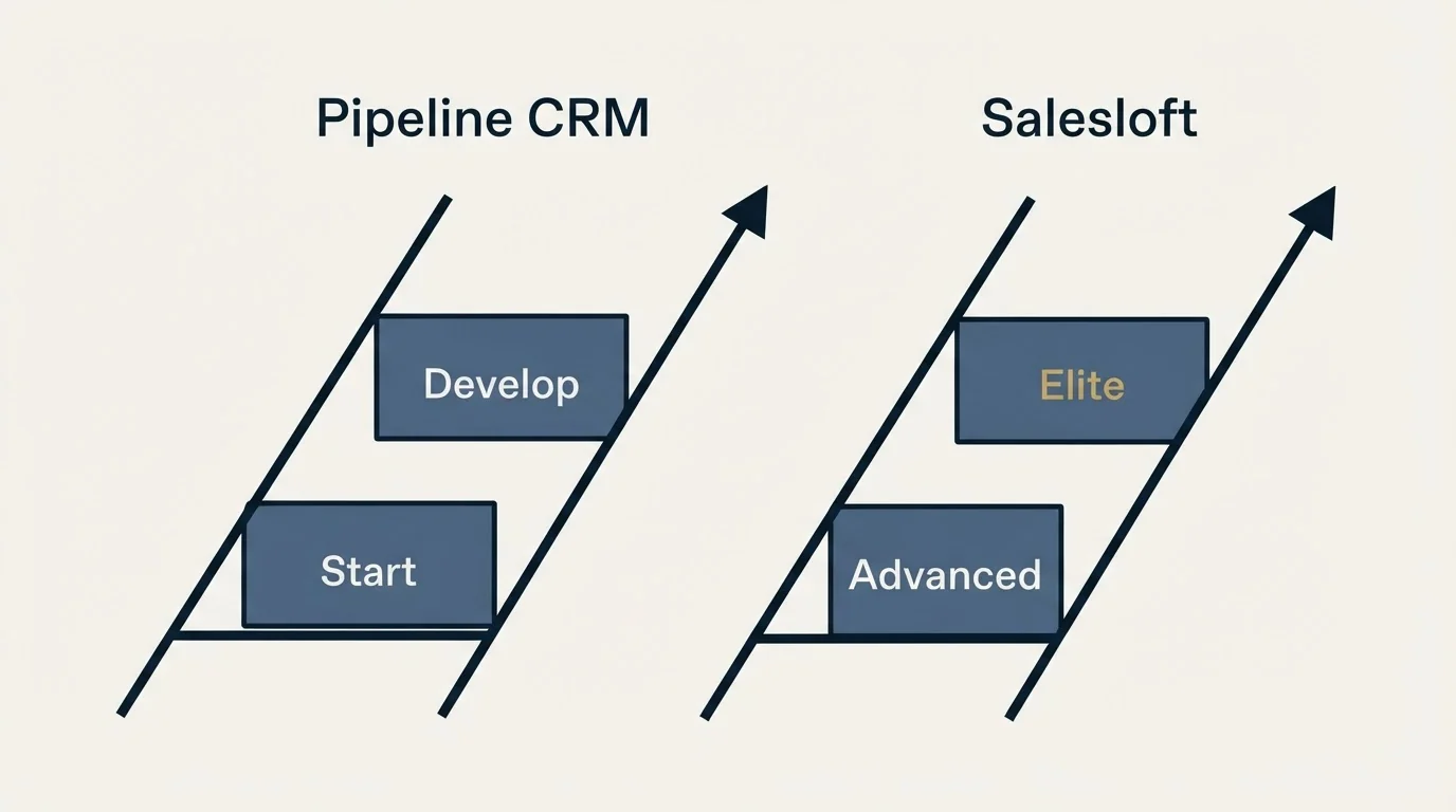 Pricing ladder: Pricing Comparison (Pipeline CRM, Salesloft, Start, Advanced)