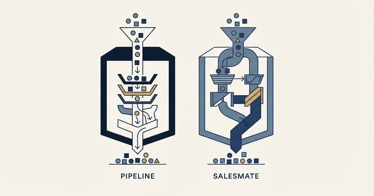 Editorial illustration for Pipeline CRM vs Salesmate