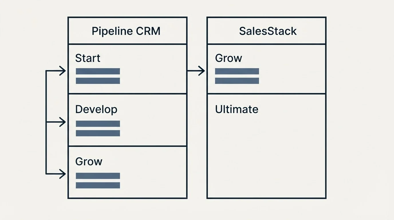 Pricing table: Pricing Comparison (Pipeline CRM, SalesStack, Start, Grow)