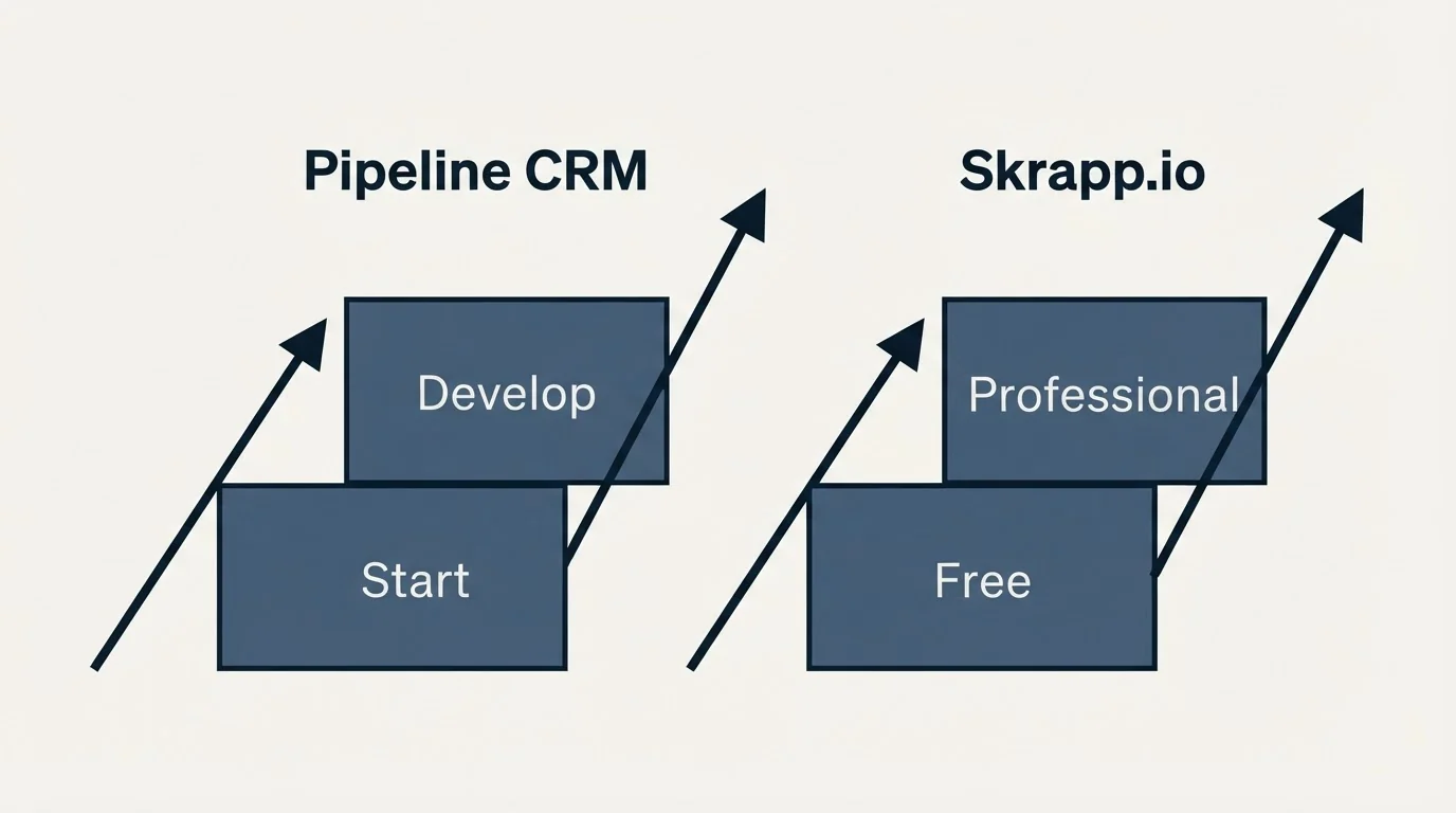 Pricing ladder: Pricing Comparison (Pipeline CRM, Skrapp.io, Start, Free)