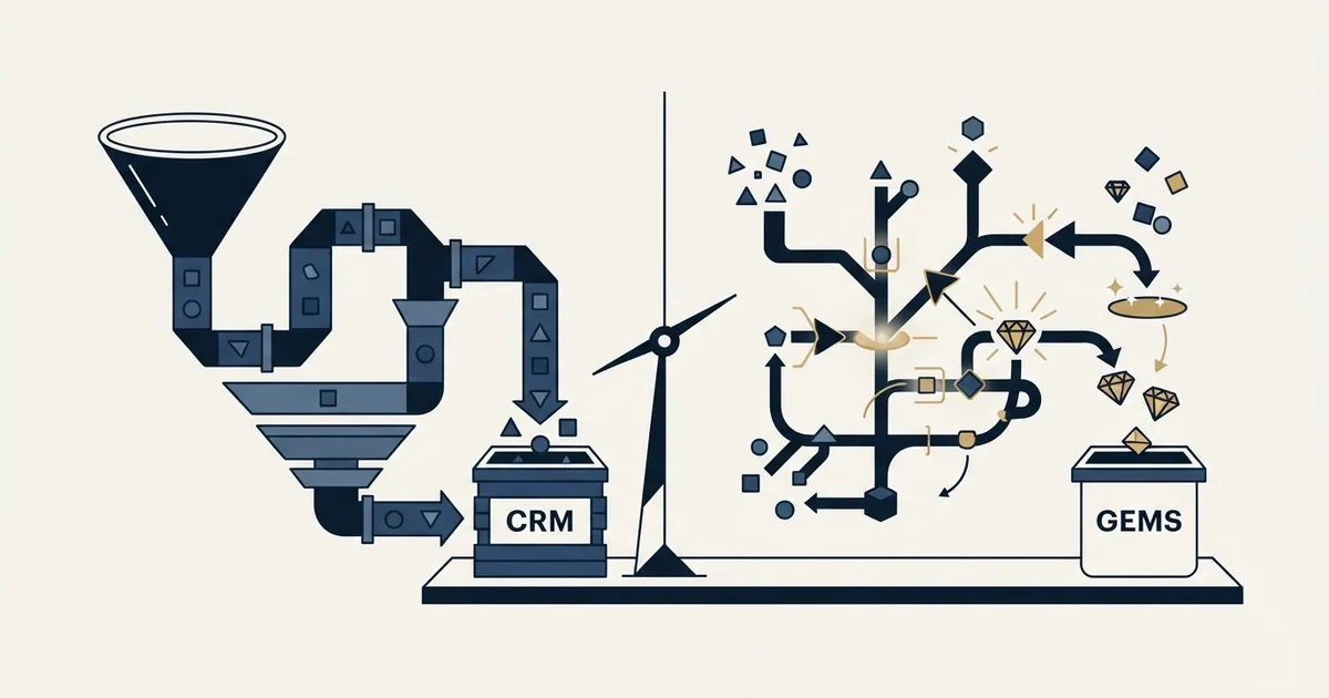 Editorial illustration for Pipeline CRM vs UserGems