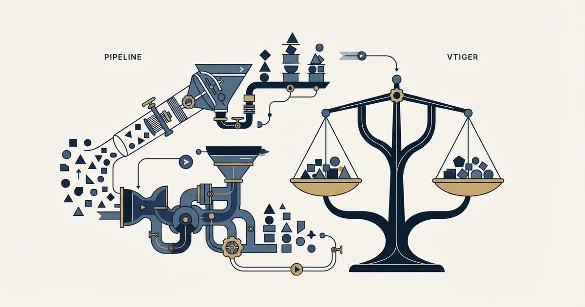 Editorial illustration for Pipeline CRM vs Vtiger