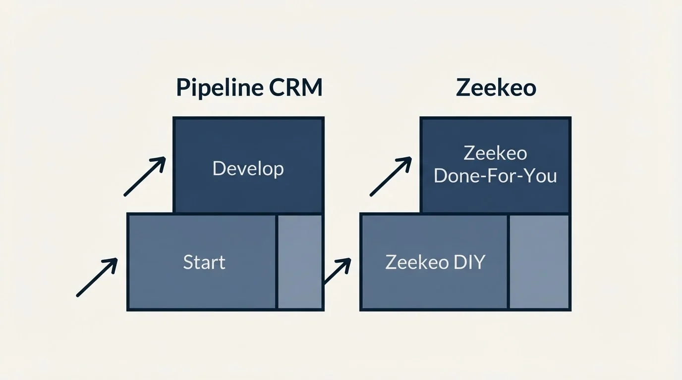 Pricing ladder: Pricing Comparison (Pipeline CRM, Zeekeo, Start, Zeekeo DIY)