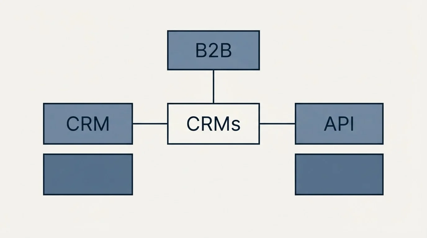 Schematic: Who the page says it is for (CRMs, B2B, CRM, API)
