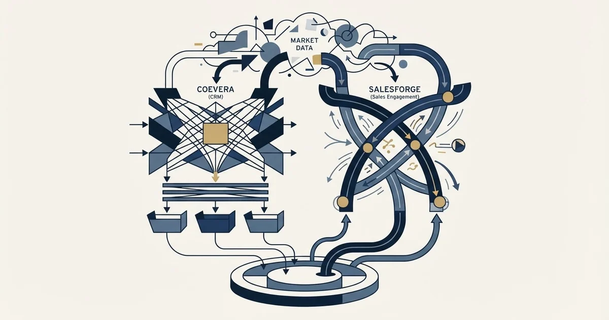 Editorial illustration for Coevera vs Salesforge