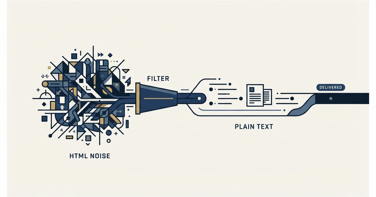 Editorial illustration for Plain Text Email