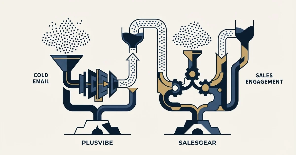 Editorial illustration for PlusVibe vs Salesgear