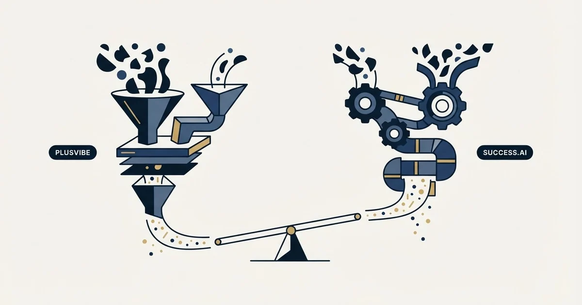 Editorial illustration for PlusVibe vs Success.ai