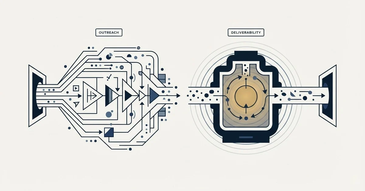 Editorial illustration for PlusVibe vs Warmforge