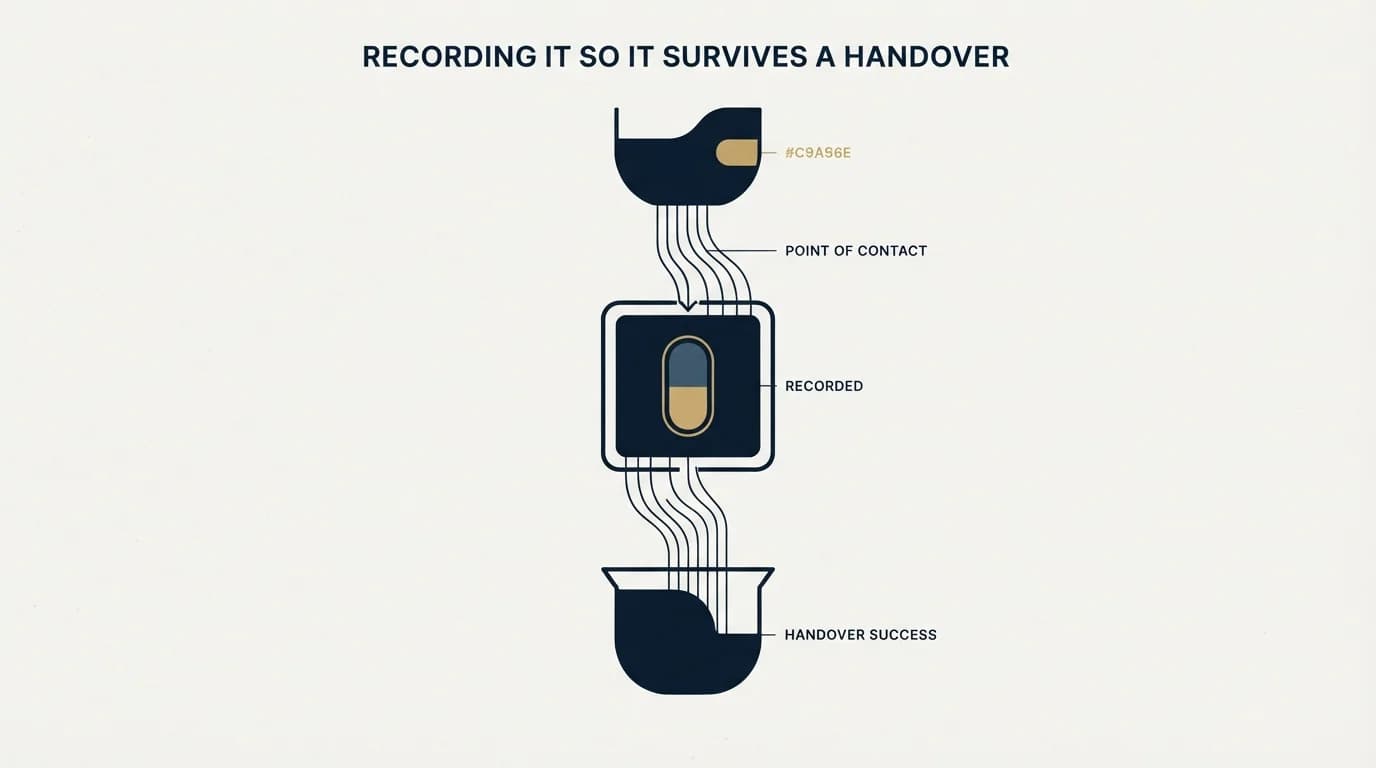 Section illustration: Recording it so it survives a handover