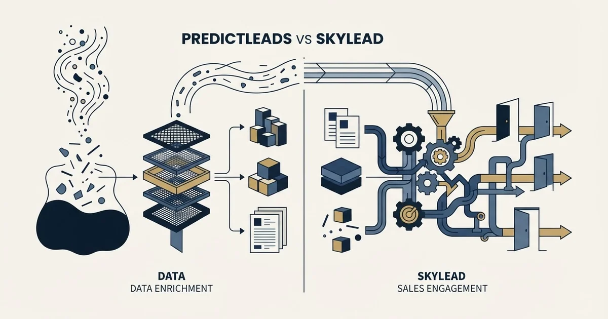 Editorial illustration for PredictLeads vs Skylead