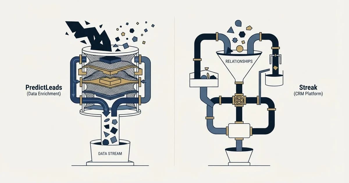 Editorial illustration for PredictLeads vs Streak