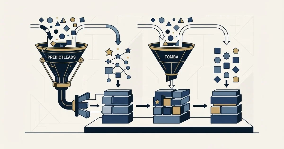 Editorial illustration for PredictLeads vs Tomba