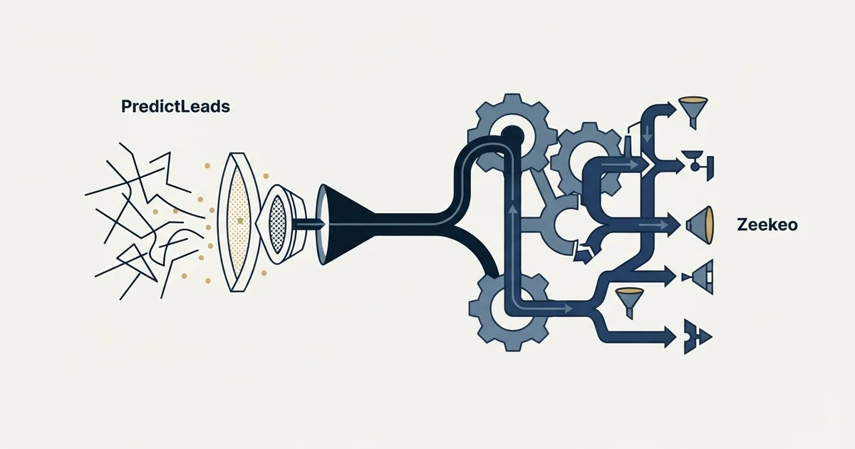 Editorial illustration for PredictLeads vs Zeekeo
