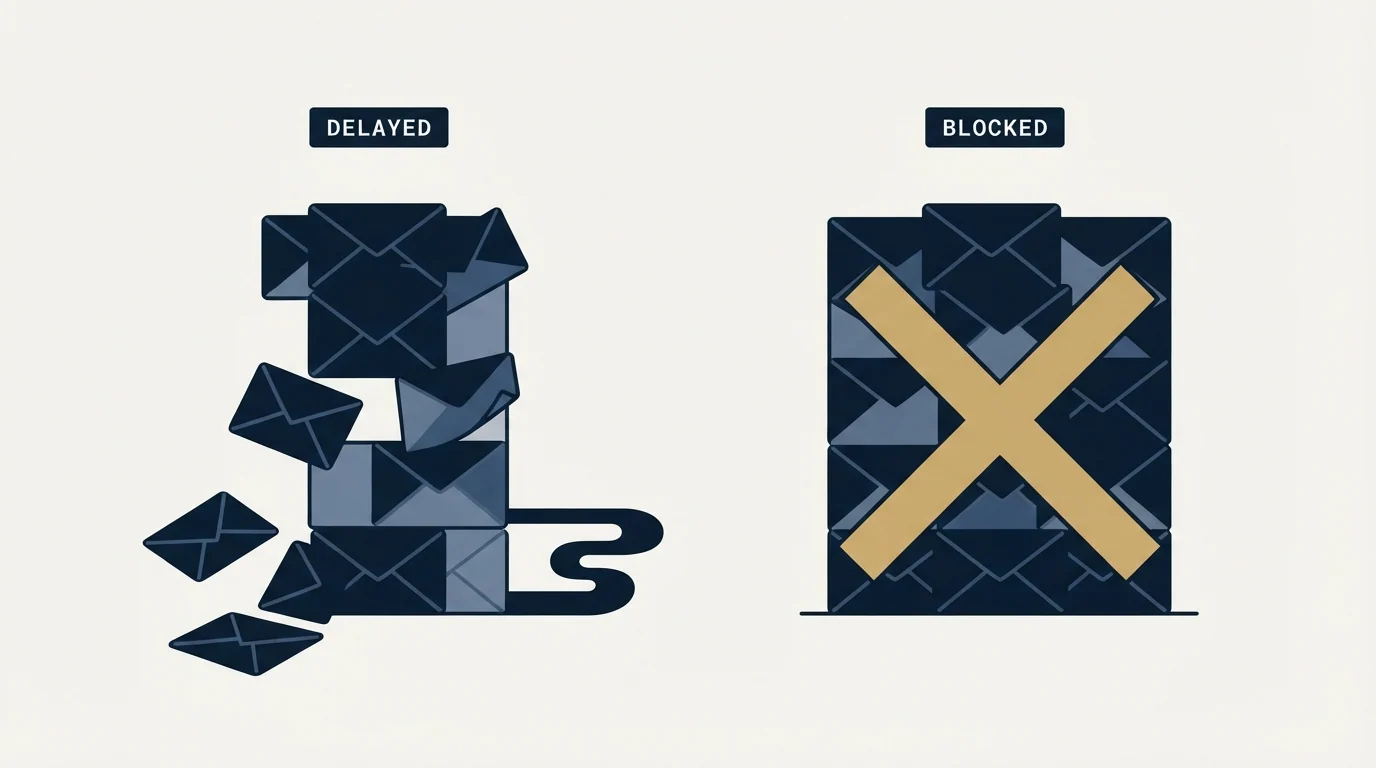 Section illustration: Delayed and blocked are different states