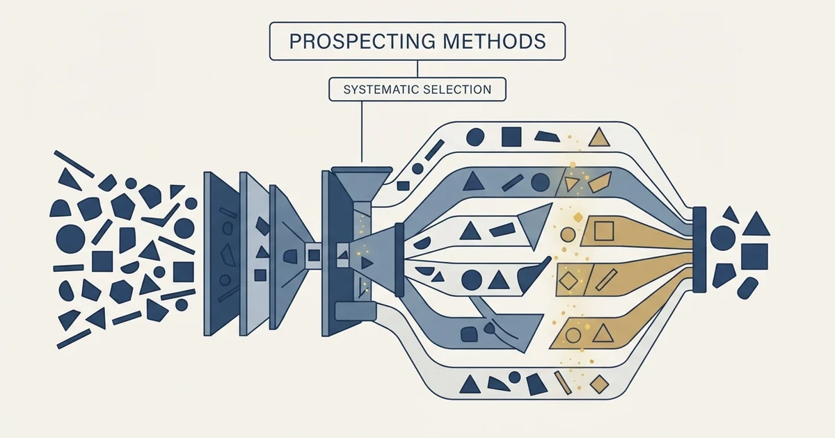 Editorial illustration for Prospecting Methods