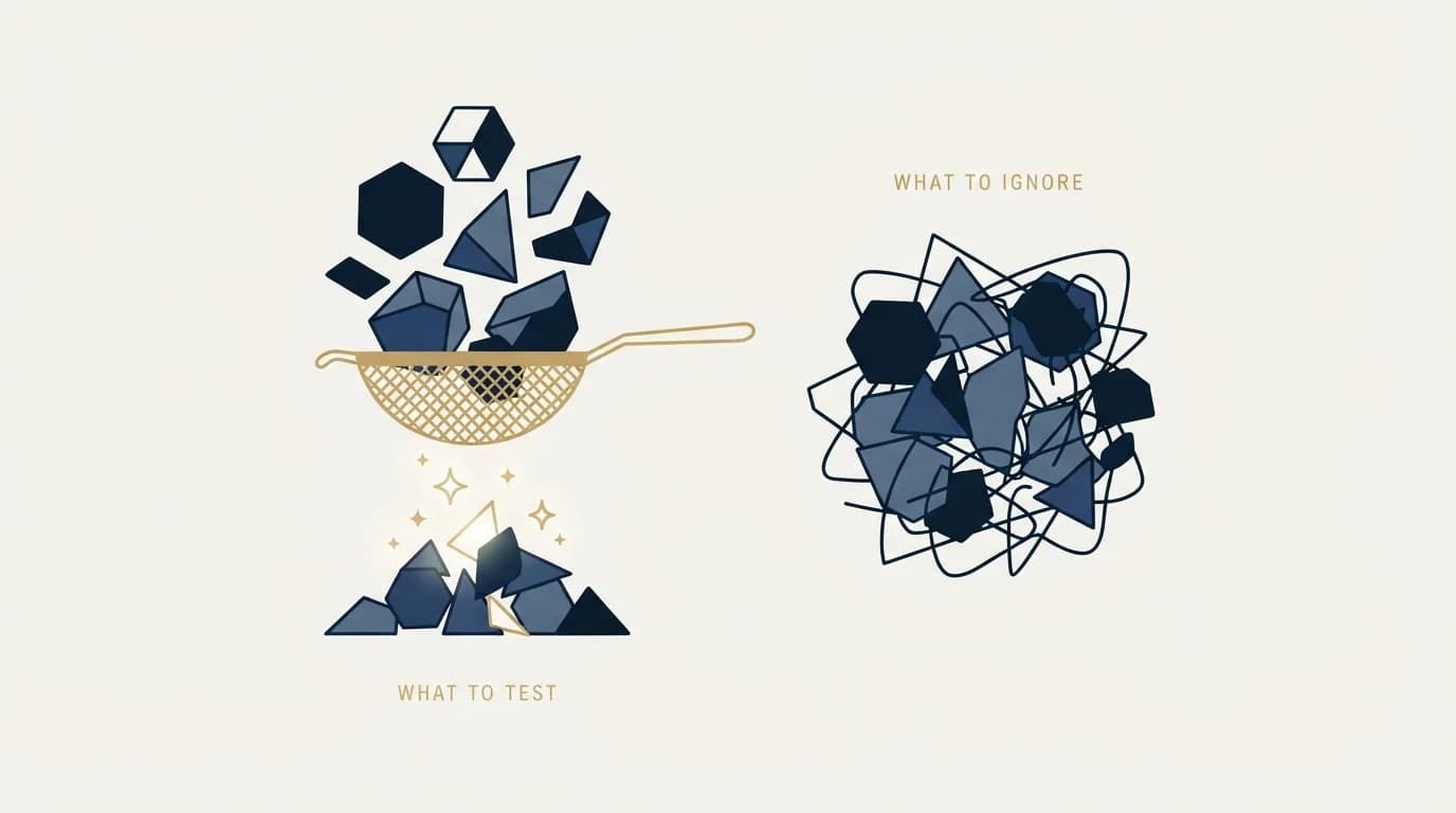 Section illustration: What to test, and what to ignore