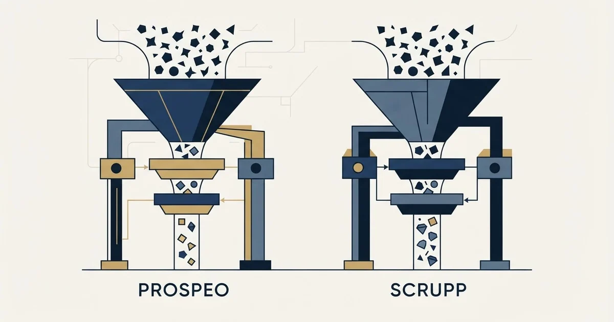 Editorial illustration for Prospeo vs Scrupp