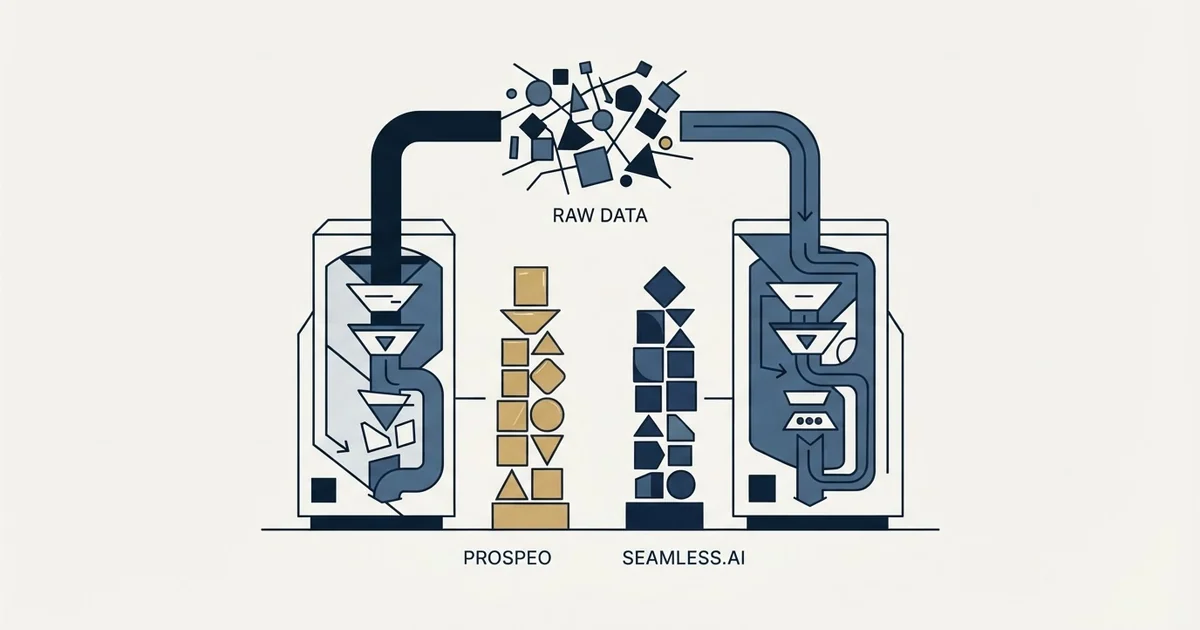 Editorial illustration for Prospeo vs Seamless.AI