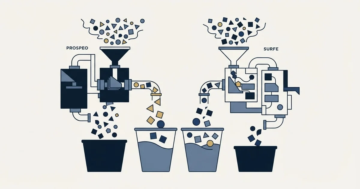 Editorial illustration for Prospeo vs Surfe
