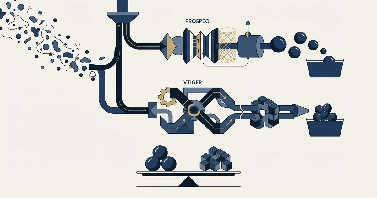 Editorial illustration for Prospeo vs Vtiger