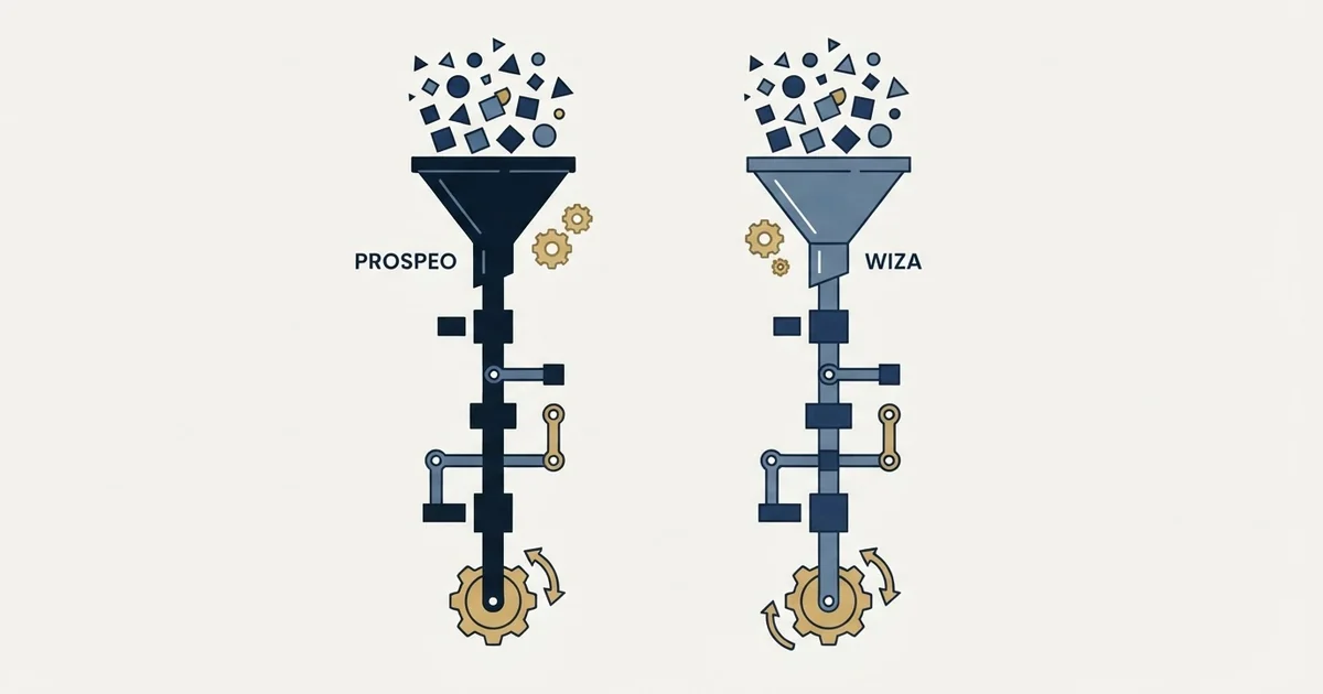 Editorial illustration for Prospeo vs Wiza