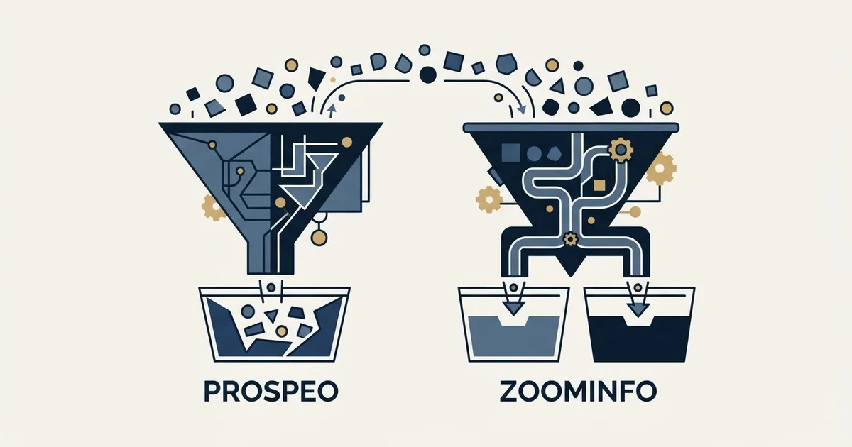 Editorial illustration for Prospeo vs ZoomInfo