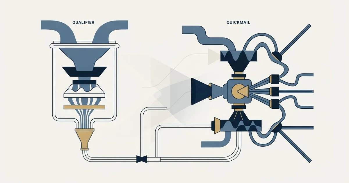 Editorial illustration for Qualifier.ai vs QuickMail