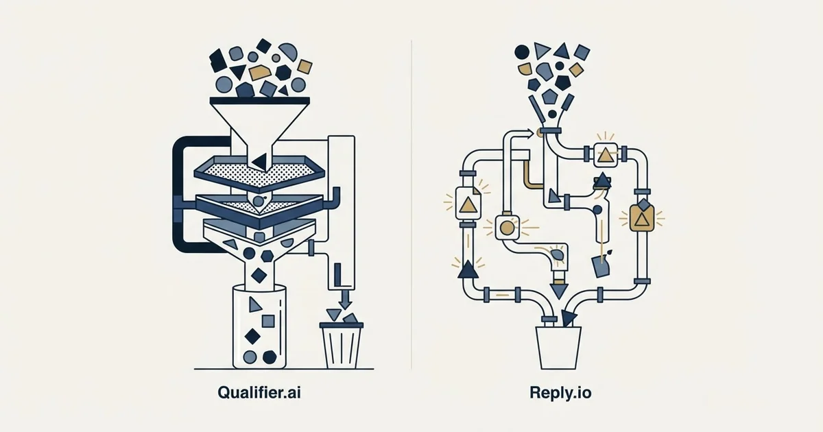 Editorial illustration for Qualifier.ai vs Reply.io