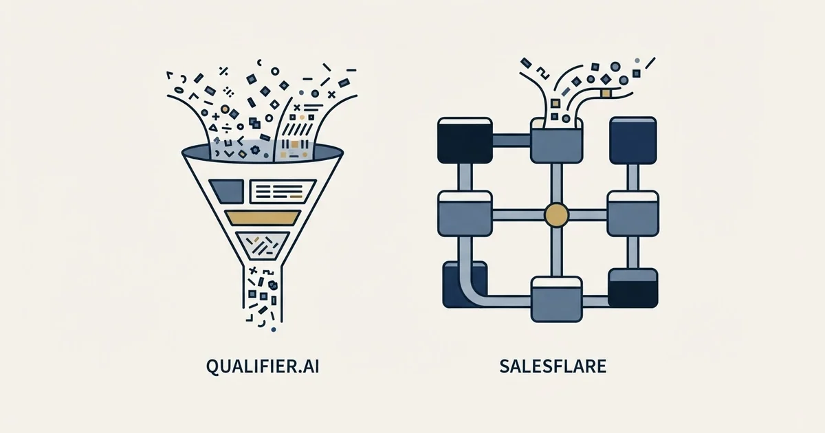Editorial illustration for Qualifier.ai vs Salesflare