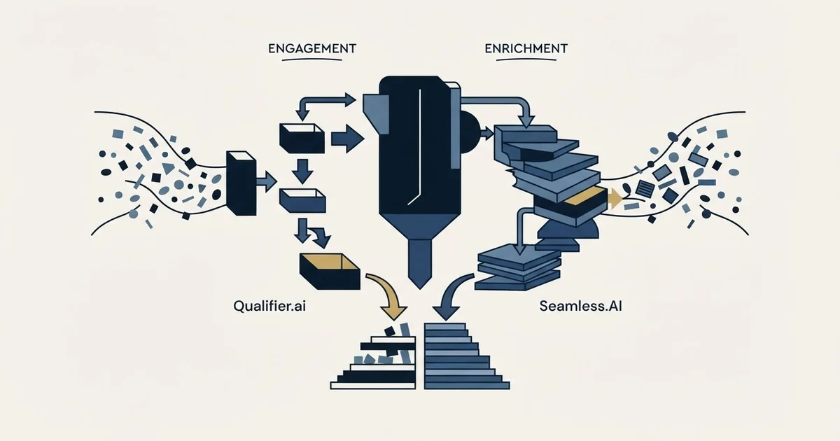 Editorial illustration for Qualifier.ai vs Seamless.AI