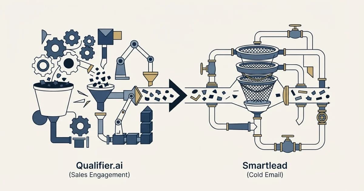 Editorial illustration for Qualifier.ai vs Smartlead