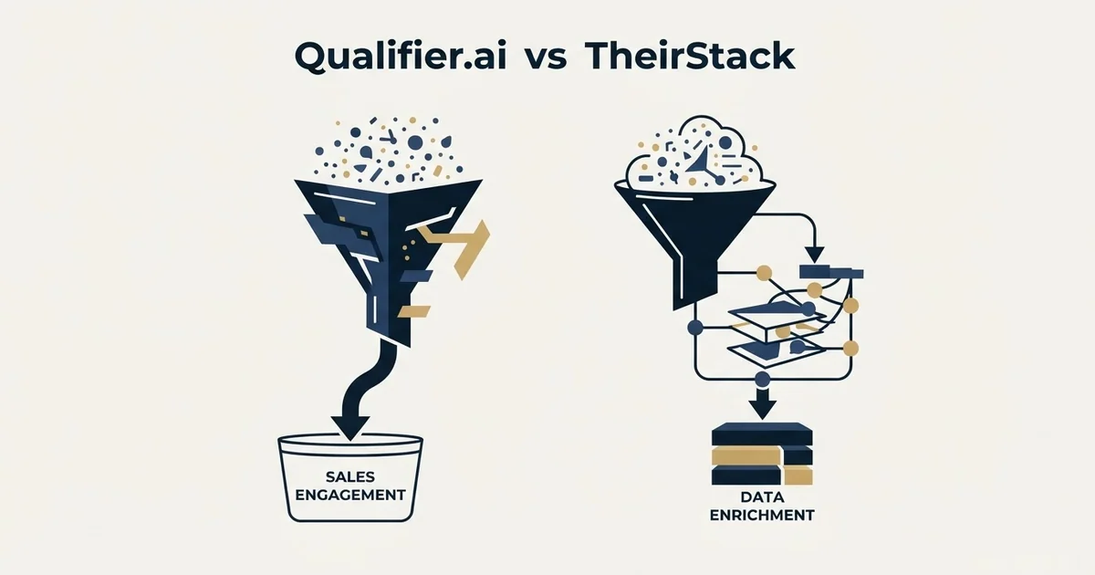 Editorial illustration for Qualifier.ai vs TheirStack