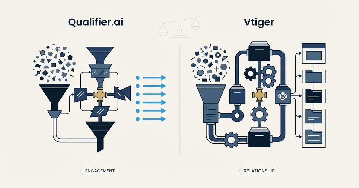 Editorial illustration for Qualifier.ai vs Vtiger