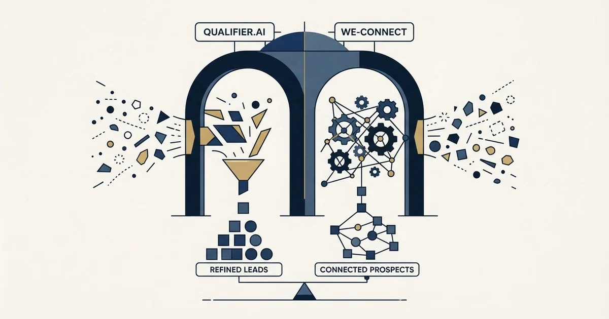 Editorial illustration for Qualifier.ai vs We-Connect