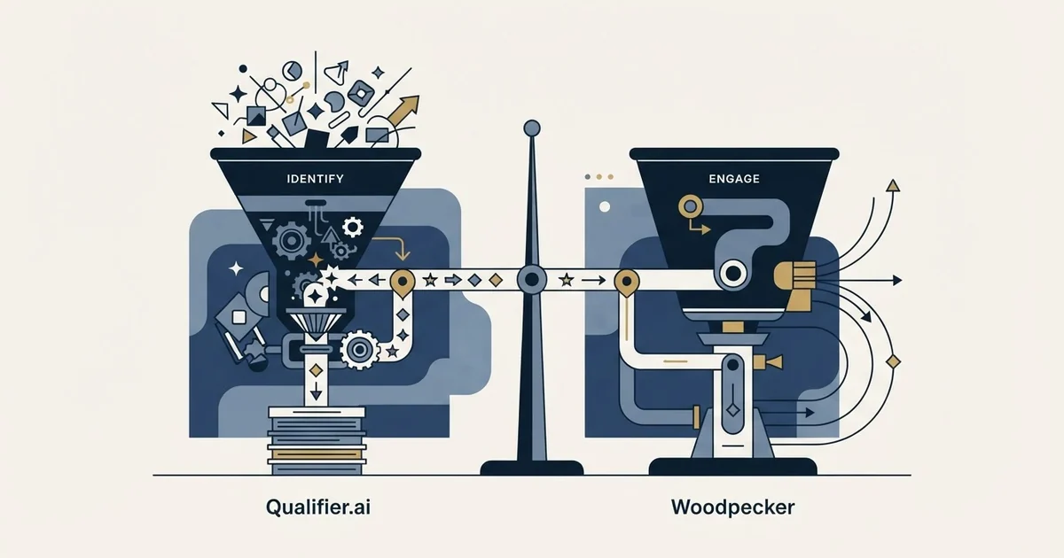 Editorial illustration for Qualifier.ai vs Woodpecker