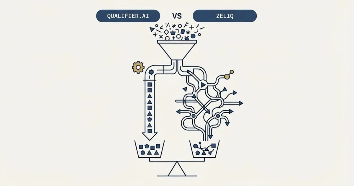 Editorial illustration for Qualifier.ai vs Zeliq