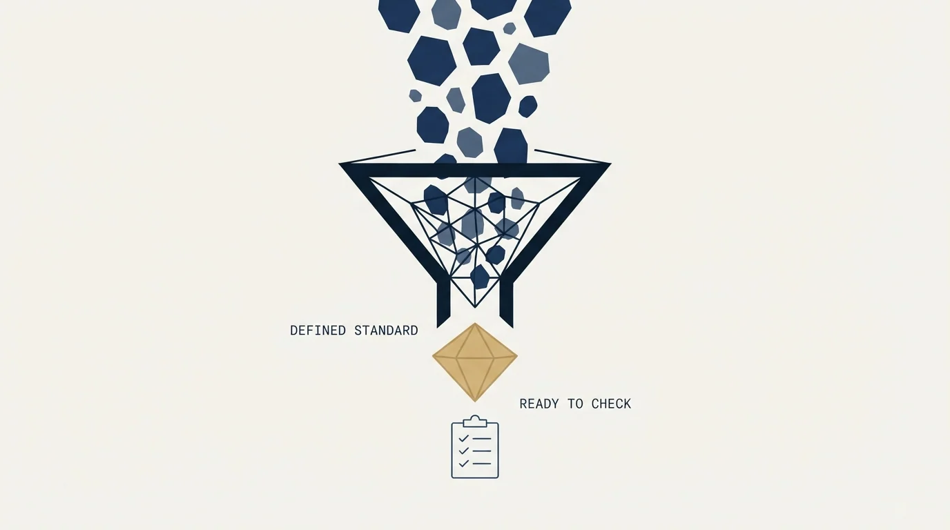 Section illustration: What quality has to mean before it can be checked
