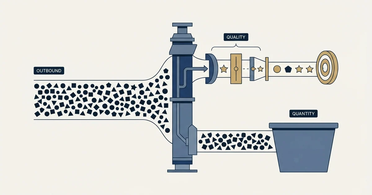 Editorial illustration for Quality or Quantity in Outbound