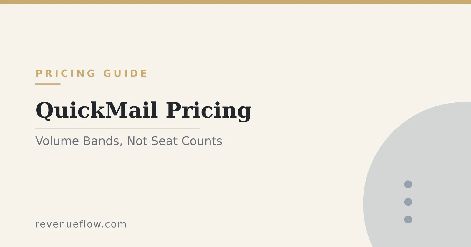 Branded cover: QuickMail Pricing: The Tiers Are Volume Bands, Not Seat Counts