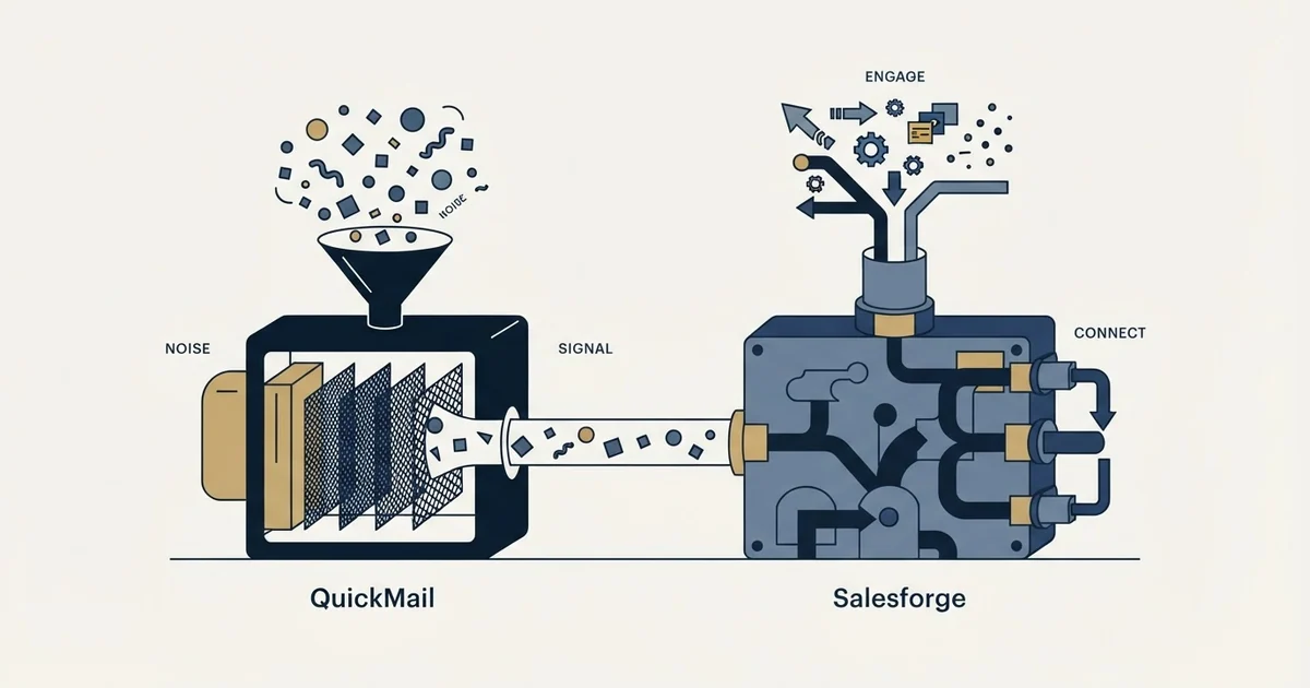 Editorial illustration for QuickMail vs Salesforge