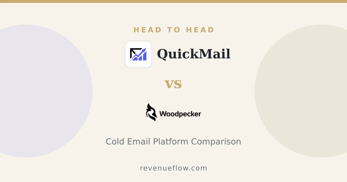 Branded cover: QuickMail vs Woodpecker: Cold Email Platform Comparison