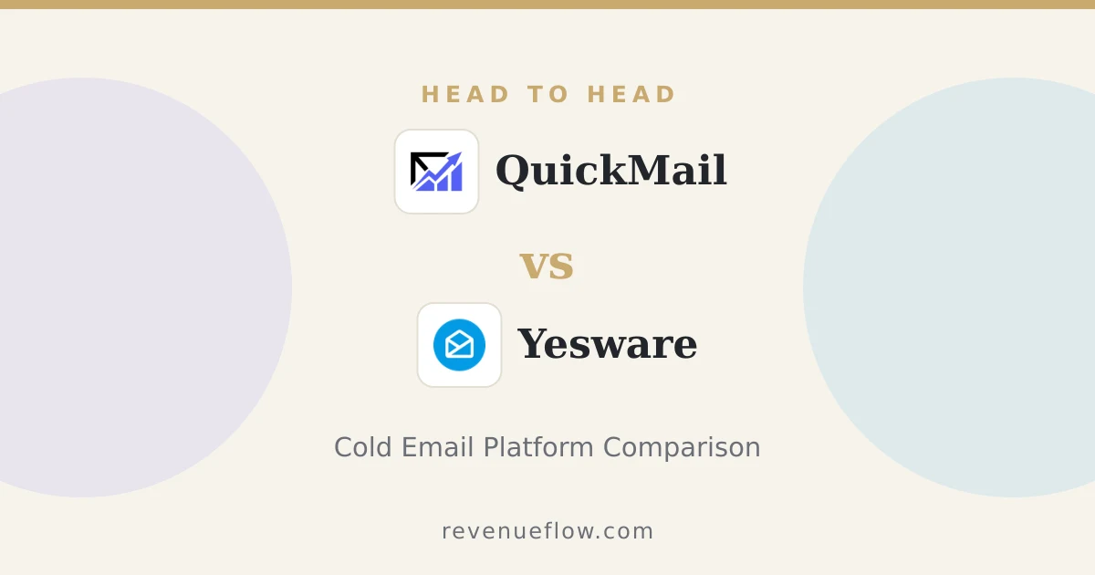 Branded cover: QuickMail vs Yesware: Cold Email Platform Comparison