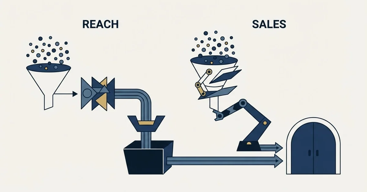 Editorial illustration for ReachInbox vs SalesRobot